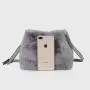 2024 Custom Faux Mink Fur Bucket Bag Handbag For Women Luxury Purse With Shoulder Strap