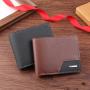 Men's New Cross-Border Short Wallet Large Capacity Leather Coin Purse with Open Closure Casual Waterproof ID Card Bag