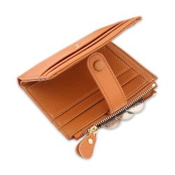 Custom Logo Causal Small Mini Leather Wallets Mens Slim Wallet Card Holder With Zip Coin Pocket