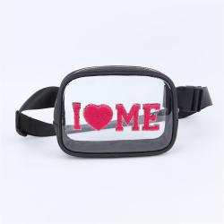 Keymay Clear Fanny Pack Waterproof Transparent Waist Pack Clear Crossbody Bag Stadium Approved Bum Bag PVC Stadium Belt Bag