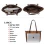 LOVEVOOK 13.3 inch PU vintage Tote Bags Top-Handle Purse Ladies Handbag Elegant Designer Shoulder Bag ladies laptop handbags