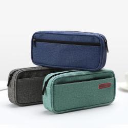 Gelory Linen Pencil Case Simple Large-capacity Small Cute Primary School Pencil Case Junior High School Pencil Bag