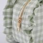 Custom Designer Low MOQ Zipper Eco Friendly Cotton Ruffle Gingham Coin Purses Cute Girls Bags For Children