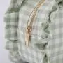 Custom Designer Low MOQ Zipper Eco Friendly Cotton Ruffle Gingham Coin Purses Cute Girls Bags For Children
