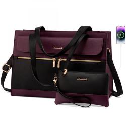 2023 LOVEVOOK Brand Design 2pcs fashion Leather shoulder bag Women tote bag ladies handbag and purses laptop briefcase with USB