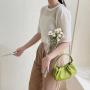 2024 Factory Outlet New Korean Fashion Trend Women Shoulder Bag Chain Slanting Bag Pleated Candy Pu Leather Color Handbags