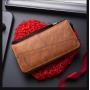 ZR930 New Fashion Men's Long Wallet PU Leather Retro Simple Handheld Billfold ID Card Holder Leisure Bag Money Clip Custom Logo