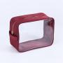 Custom Logo Women Clear Big Makeup Pouches Travel Clear Toiletry Bags Zipper Closed Transparent PVC Cosmetic Bag