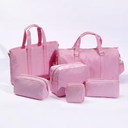 Wholesale USA Warehouse Stock  Ready To Ship Fast Free Shipping  Nylon Waterproof Zipper Travel Bag set Makeup Cosmetic Bag