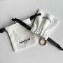 Custom Logo Printed Drawstring Cotton Canvas Jewelry Bag Small Canvas Gift Jewelry Pouch
