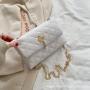 Korean style embroidery shoulder bag for women 2024 new pu leather women's crossbody bags fashion simple small square bag