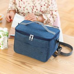 Portable Lunch Bag Food Thermal Box Durable Waterproof Office Cooler Lunchbox with Shoulder Strap Picnic Bag for Couples