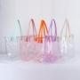 Keymay Stock New 10 Colors Waterproof PVC Transparent Clear Bag Custom Designer Women Ladies Portable Clear Tote Bag