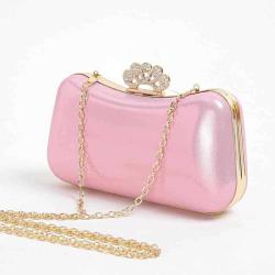 Wholesale luxury evening purses for ladies party bags pu leather clutch bag pink evening bags