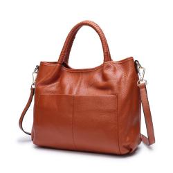 2024 Custom Luxury Genuine Leather Handbags For Women Tote Bag With Woven Handle