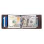 RFID blocking Bi-fold vintage leather Slim Men's Money Clip Front Pocket Wallet with 7 Credit Card Slots