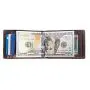RFID blocking Bi-fold vintage leather Slim Men's Money Clip Front Pocket Wallet with 7 Credit Card Slots