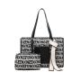 Autumn Winter Trend Style Women's Two-Piece Set Custom Logo Canvas Tote Bags Lady Handbag Geometric Leather Polyester Tassel