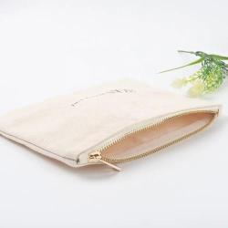 KBW792 Customized High Quality Zipper Canvas Zipper Cosmetic Bag Fashion Travel Eco-friendly Cotton Canvas Clutch Bag