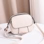 Bolsos New Fashion Student Mobile Phone Single Shoulder Bag Simple Ladies Small Round Bag Pu Pure Color Zipper Crossbody Bag