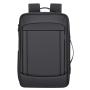 Men's Large Capacity Nylon Business Backpack Waterproof Outdoor Travel Computer Bag with Expansion and Printed LOGO