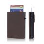 Genuine Leather RFID Blocking Slim Minimalist Thin Front Pocket Card Holder Rfid Wallet Metal Card Case Luxury Anti Money Clip