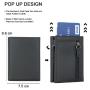 Custom Slim Wallet for Men with RFID Blocking Pop Up Leather Card Case Front Pocket Wallet with Zipper Minimalist Wallet
