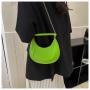 HR475 Women Bags Fashion Minimalist Temperament Commuting Solid Color Handbag PU New Moon Shape One Shoulder Crossbody Bag