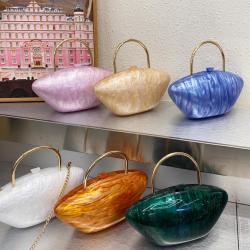 2024 Custom New Arrival Designer Acrylic Box Pearl White Women Wedding Clutch Bag Evening Bags