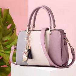 2024 Contrast Colors PU Leather Purse Handbags For Women Designer Charm Famous Brands