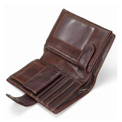 ZWY014 New Fashion Men Vintage Short Wallet Wholesale Genuine Leather Card Case Daily Lightweight Multi-card Credit Card Bag