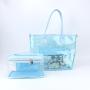 Keymay RTS Fast Shipping 8 Multi Color Waterproof Clear Cosmetic Travel Bag Luxury Makeup Bag Large Pvc Cosmetic Bag with Handle
