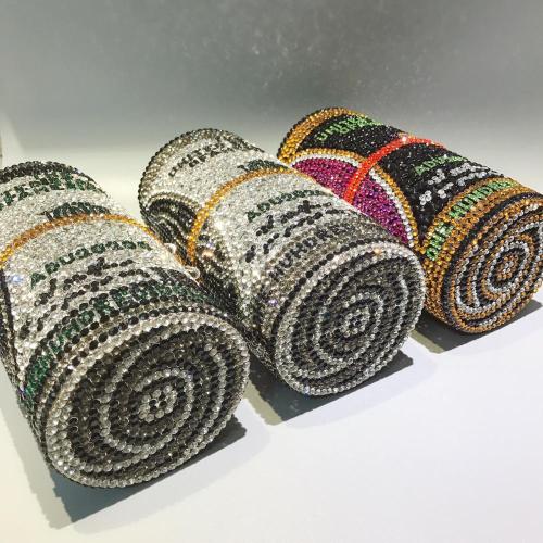 xinyu Factory Wholesale bling Luxury handmade rhinestone purse money roll bling bag clutch bag evening purse for girls