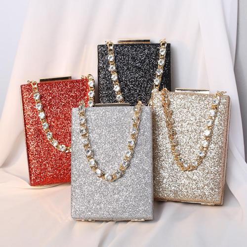 2024 new evening bag rhinestone chain handbag womens crossbody small square bag female small celebrity banquet Party Clutch Bag