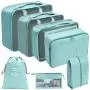 Customized Lightweight Travel Accessories 7 Set Packing Cubes For Suitcases Travel Luggage Organizers
