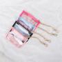 Keymay RTS Fast Shipping 10 Colors Personalized Chenille Patches PVC Clear Coin Pouch Keychain Wallet Women Mini Coin Purse