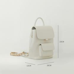 2024 Custom Large Capacity Travel Pu Leather Chain Bag Waterproof Vintage Fashion Bag Backpack For Ladies