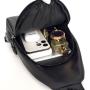 Wholesale Custom PU Leather USB Charging Sport Crossbody Sling Bag Travel Hiking Male Anti-Theft Chest Bag