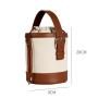 2022 Wholesale  Drawstring Recycled Canvas Bags Custom Gold Foil Stamped Logo Pu Vegan Leather Shoulder Bag Womens Bucket Bags