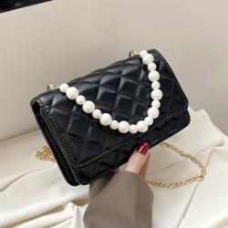 Luxury women's bag 2023 fashion design pu shoulder bag for pearl chain bags