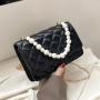 Luxury women's bag 2023 fashion design pu shoulder bag for pearl chain bags