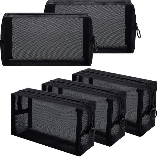 Travel Zipper Mesh Pouch Toiletry Bag Light Weight Customized Small Nylon Mesh Cosmetic Bag