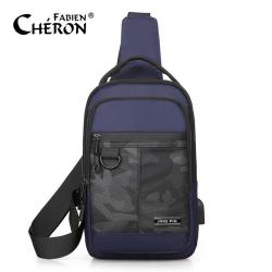 Professional Outdoor Supplier Functional Double Pocket Hip Pop Cross Body Sling Chest Bag With Usb Charging Port