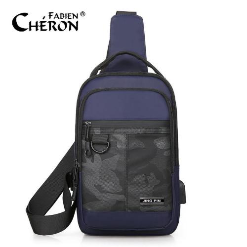 Professional Outdoor Supplier Functional Double Pocket Hip Pop Cross Body Sling Chest Bag With Usb Charging Port