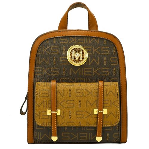 Popular Large Capacity Backpack College English Style Letter Contrast Backpack European and American Retro PU Polyester Zipper