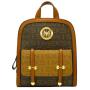 Popular Large Capacity Backpack College English Style Letter Contrast Backpack European and American Retro PU Polyester Zipper