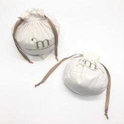 Custom Round Bottom Cotton Muslin Candle Soap Packaging Dust Bag Drawstring Natural Cotton Gift Candle Pouch
