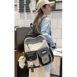 ZF357 New Schoolbag Female Junior High School Students Shoulder Bag Male Computer Backpack Nylon Breathable Waterproof Travel