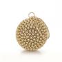 Fashionable rhinestone purse silver crystal round purses chain crossbody bag bridal ladies handbags handmade shiny evening bags pochette femme