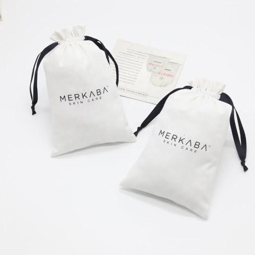 High Quality Cotton Linen Makeup Gift Drawstring Packaging Bag White Soft Cotton Dust Skincare Cosmetic Pouch